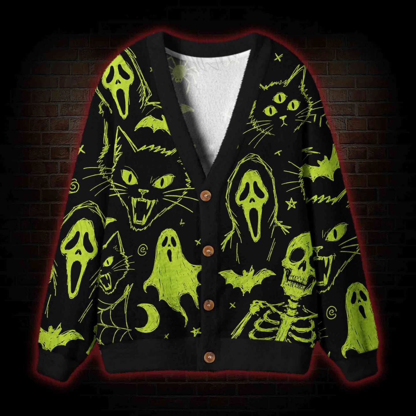 Midnight Scream Cardigan Sweater