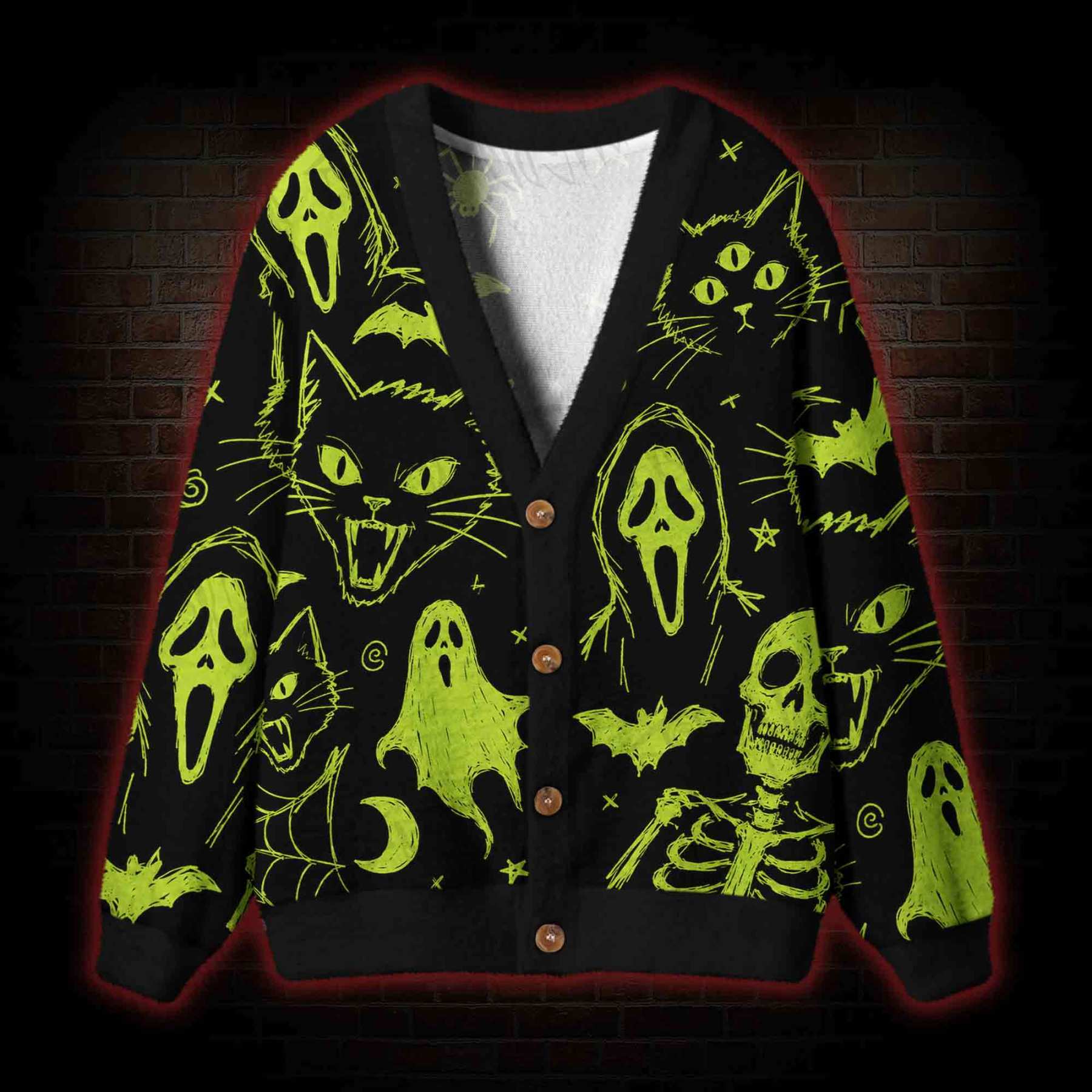 Midnight Scream Cardigan Sweater