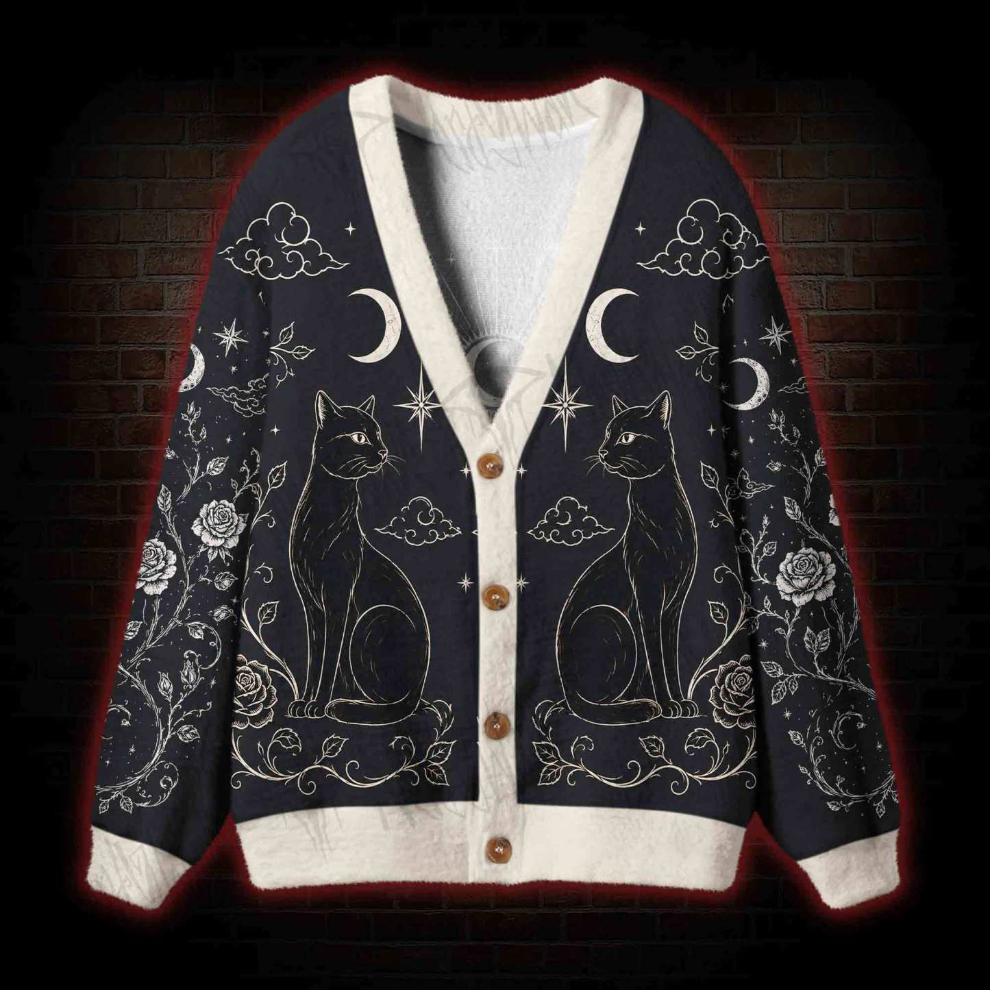 Celestial Cat Astrology Cardigan Sweater