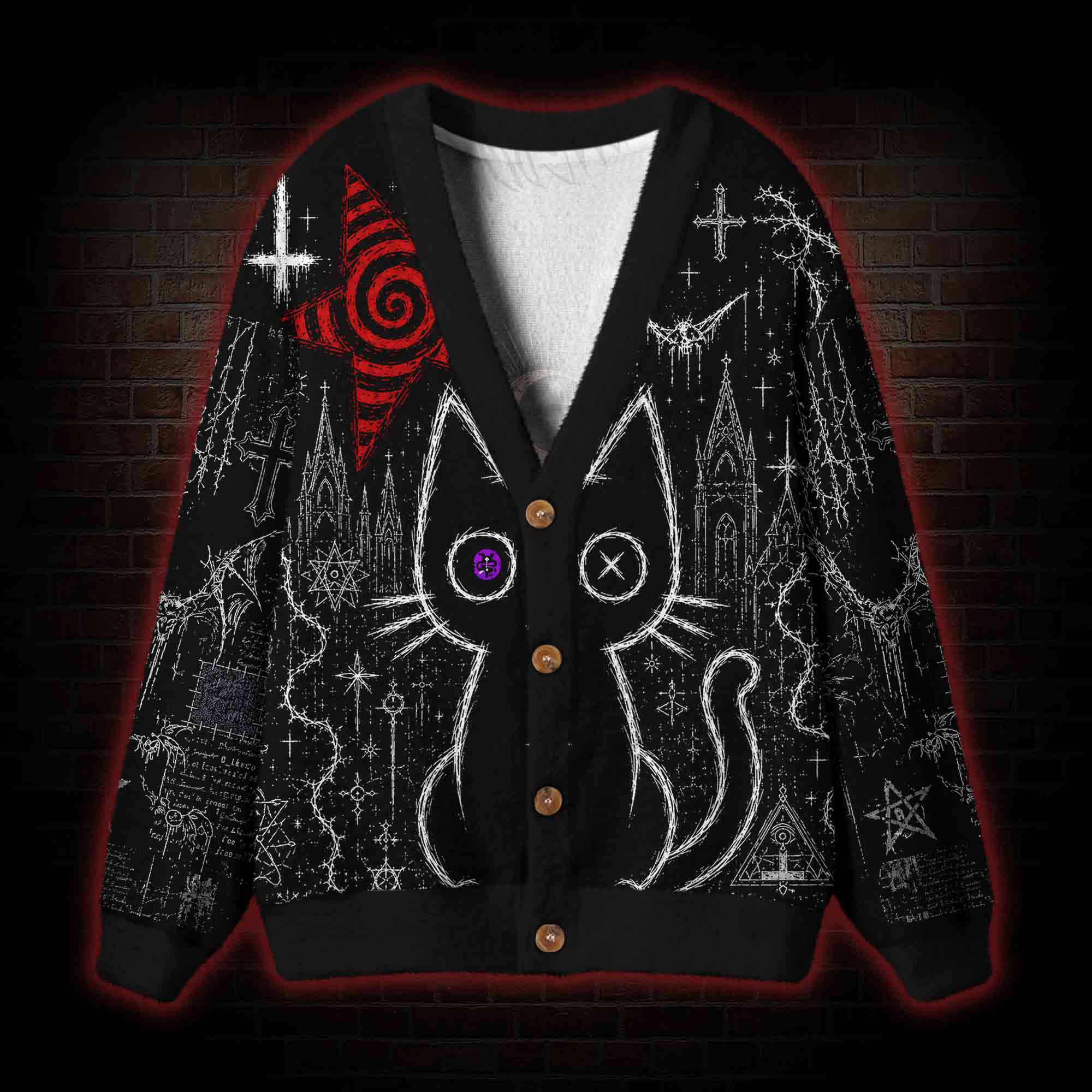 Don't Mess With the Magic Cat Cardigan Sweater