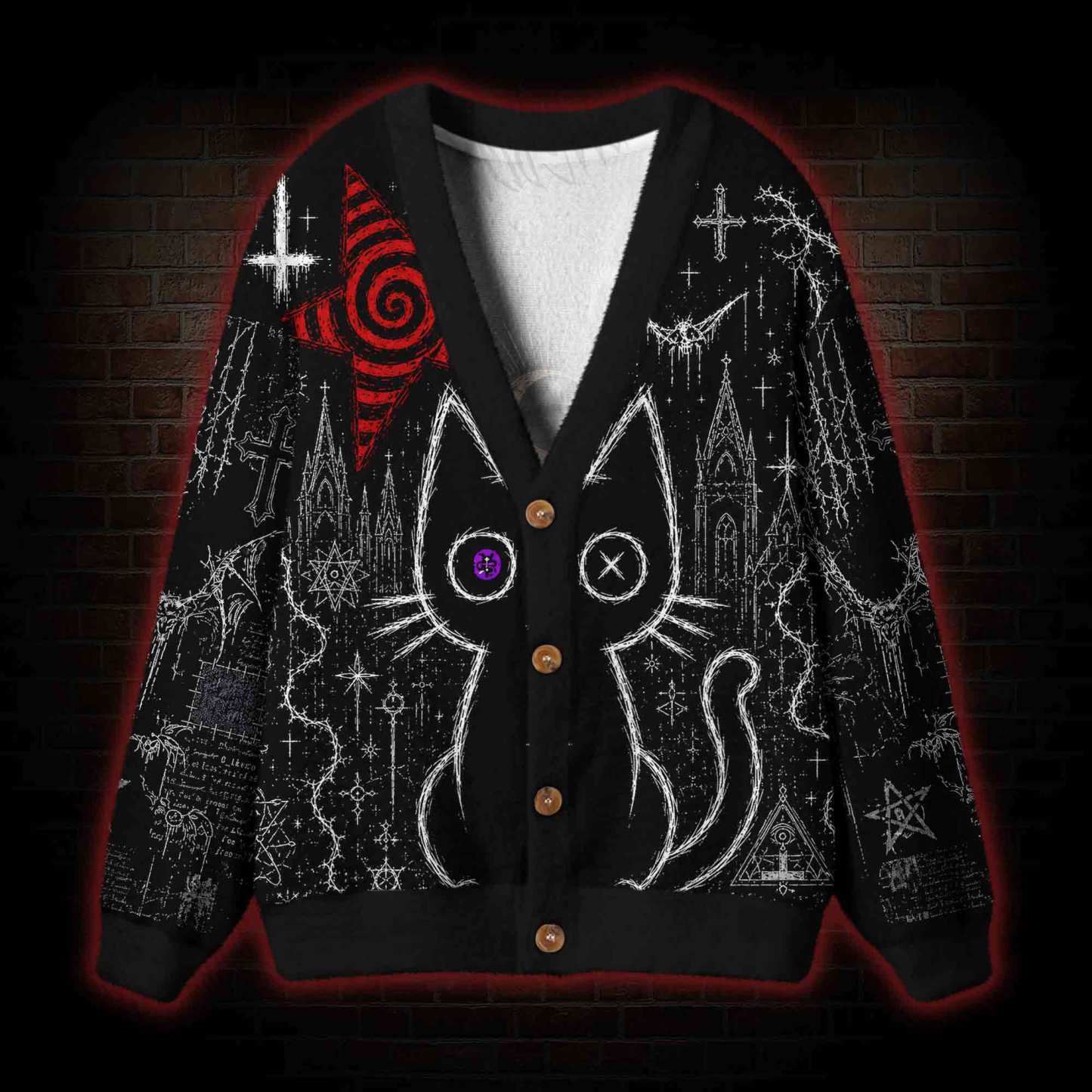 Don't Mess With the Magic Cat Cardigan Sweater