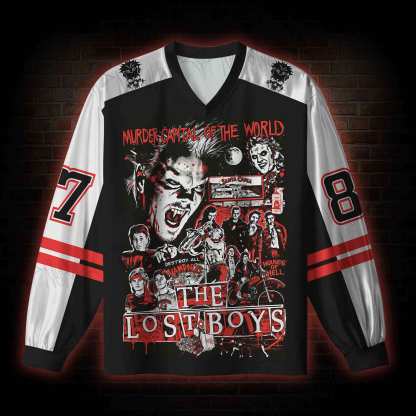 Destroy All Vampires V-Neck Long Sleeve Jersey