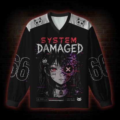 System Damage V-Neck Long Sleeve Jersey