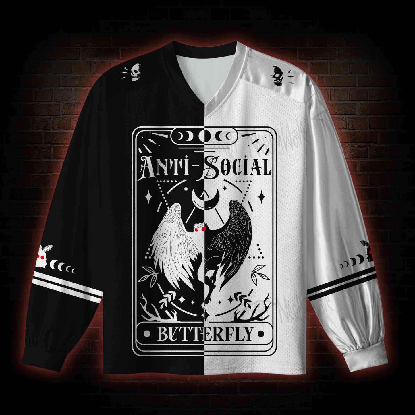 Anti-Social Butterfly V-Neck Long Sleeve Jersey