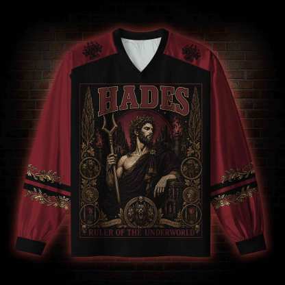 Hades Greek mythology V-Neck Long Sleeve Jersey