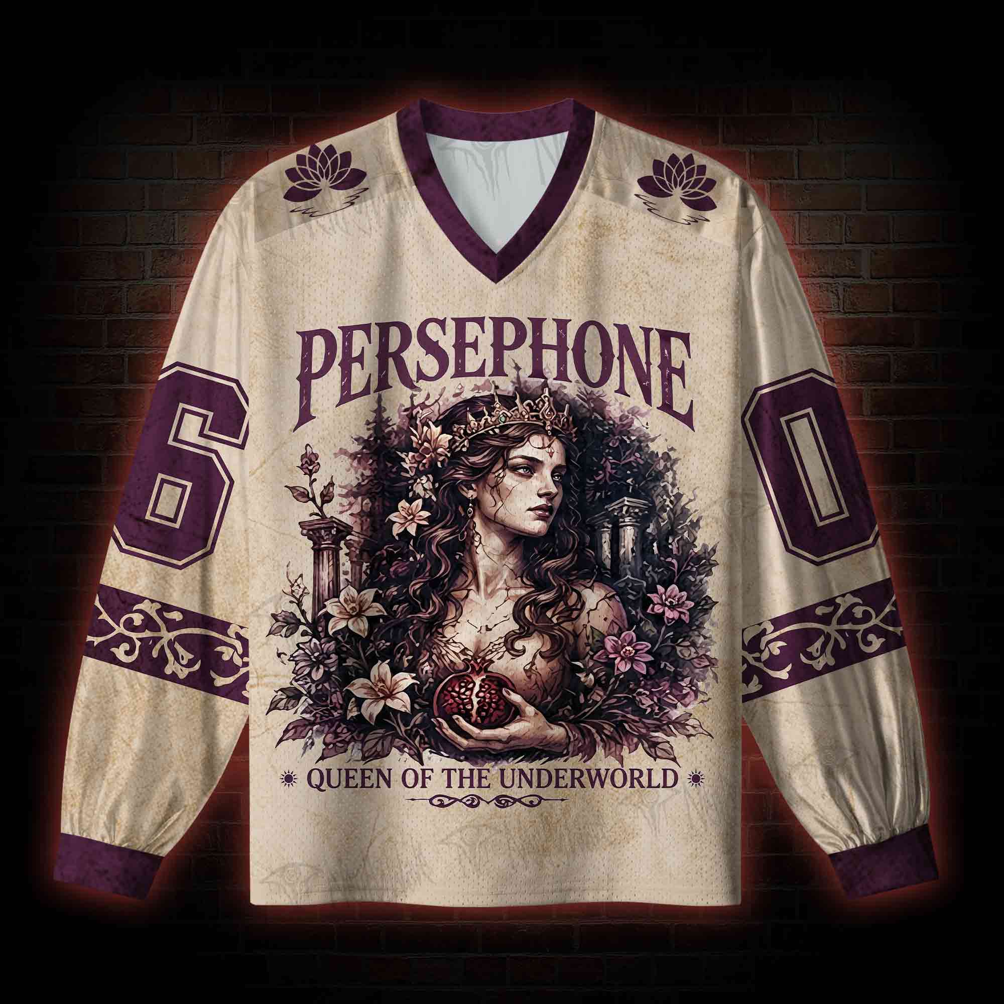 She Chose the Dark Greek mythology V-Neck Long Sleeve Jersey