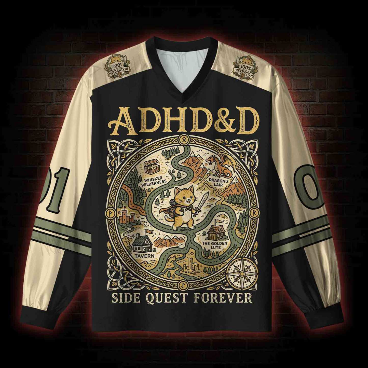 ADHD&D V-Neck Long Sleeve Jersey