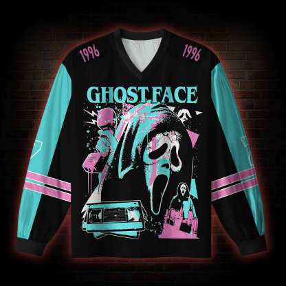 What's Your Favortie Scary Movie? V-Neck Long Sleeve Jersey