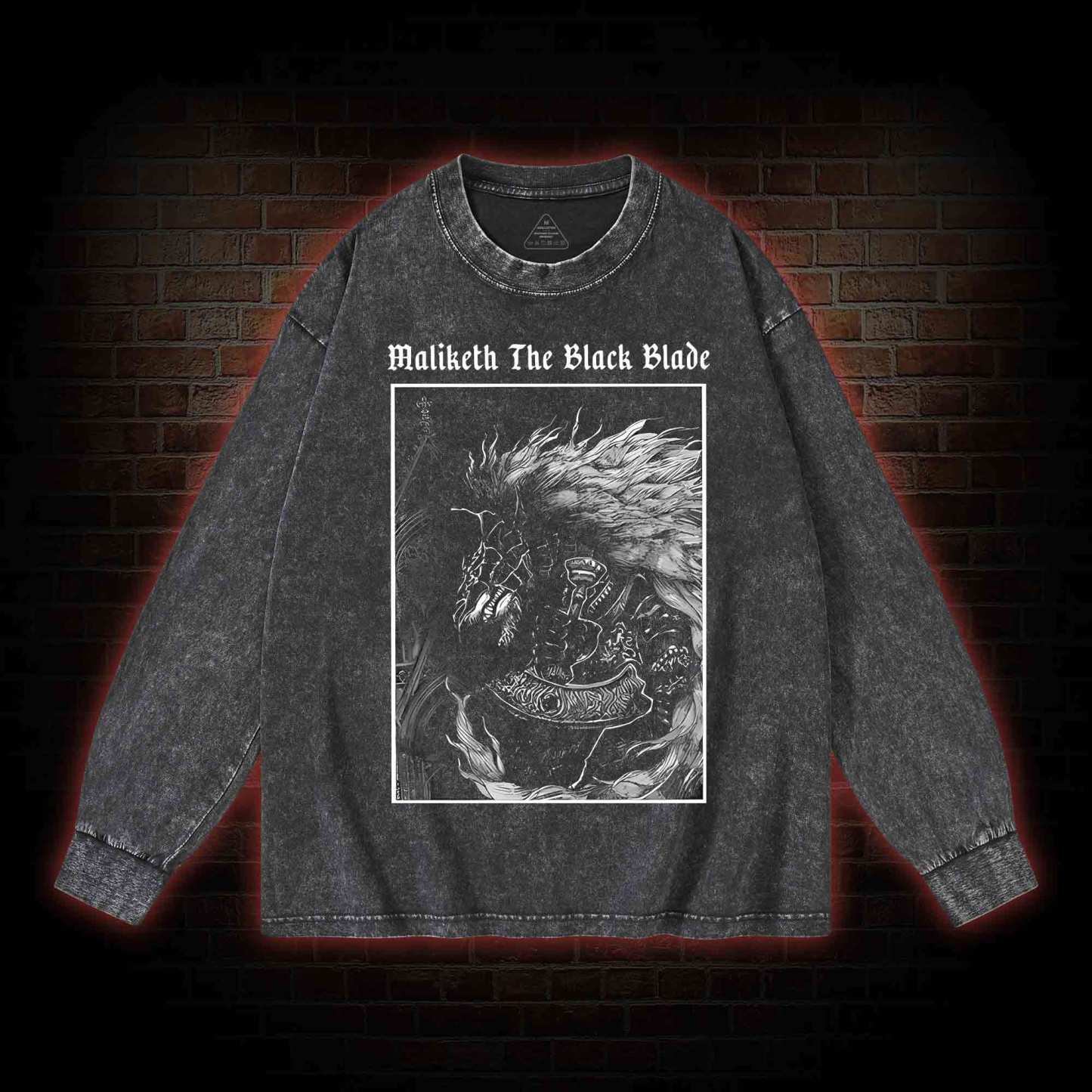 Maliketh The Black Blade Washed Long-Sleeve T-shirt