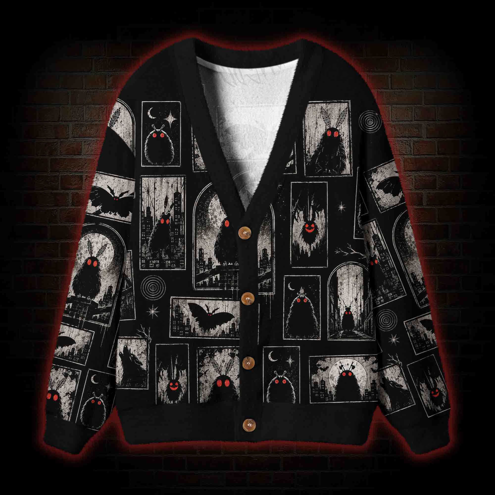 Shadows of Mothman Cardigan Sweater