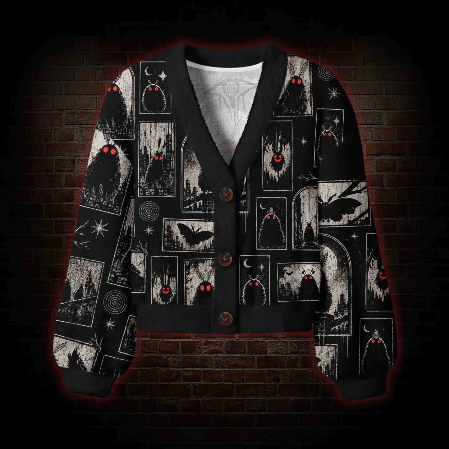 Shadows of Mothman Women's Cardigan Sweater