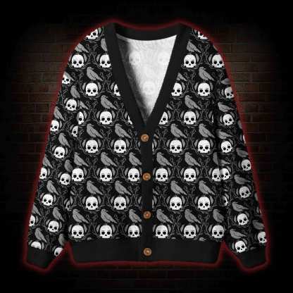 Raven & Skull Cardigan Sweater