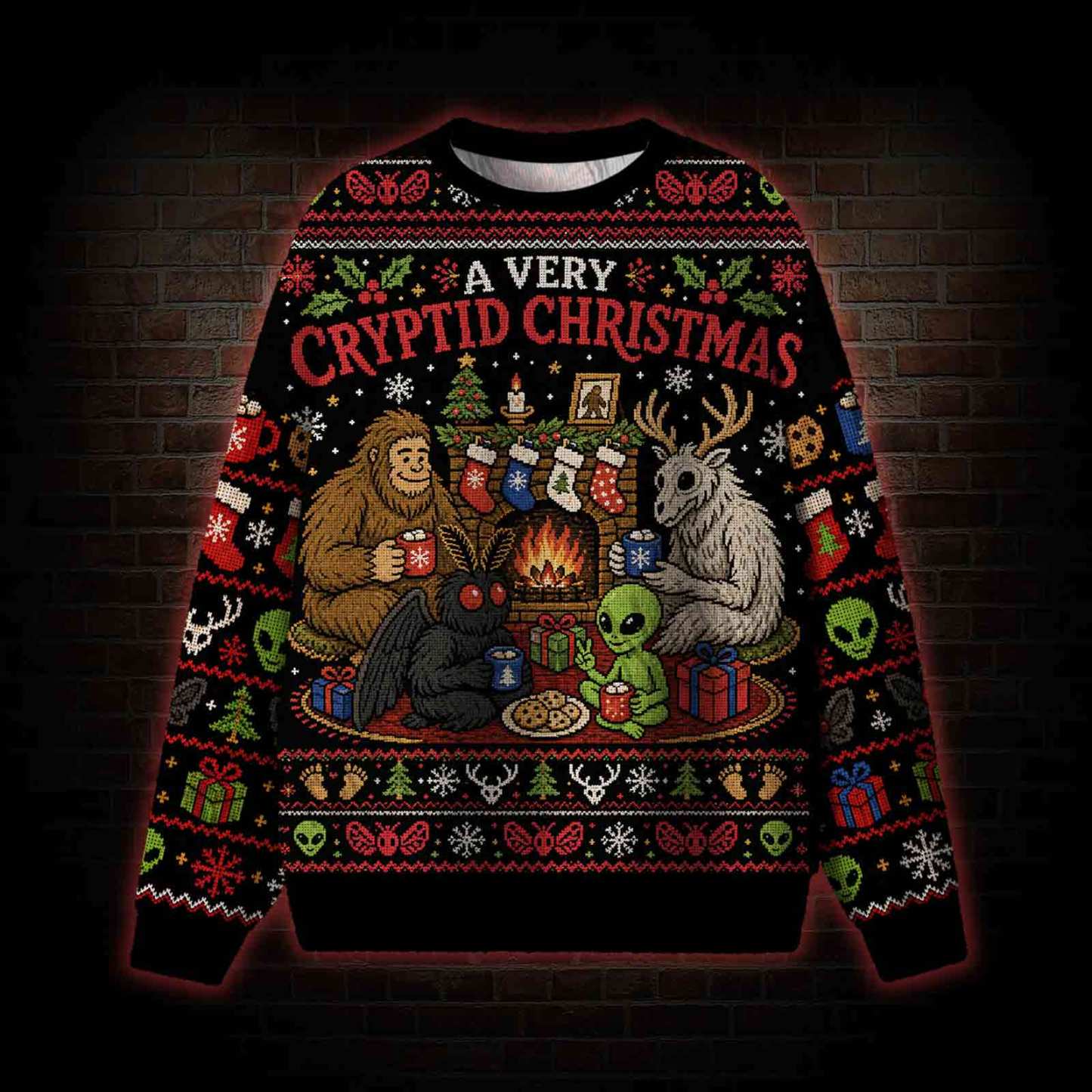A Very Cryptid Christmas Ugly Sweatshirts