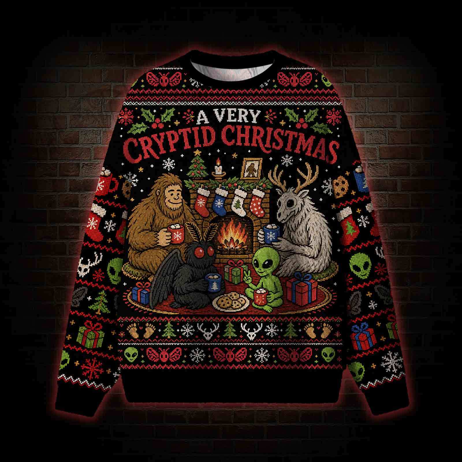 A Very Cryptid Christmas Ugly Sweatshirts