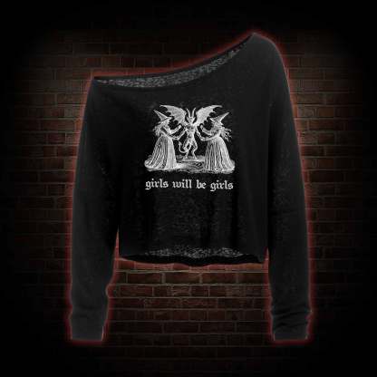 Girls Will Be Girls Off Shoulder Long Sleeve Top
