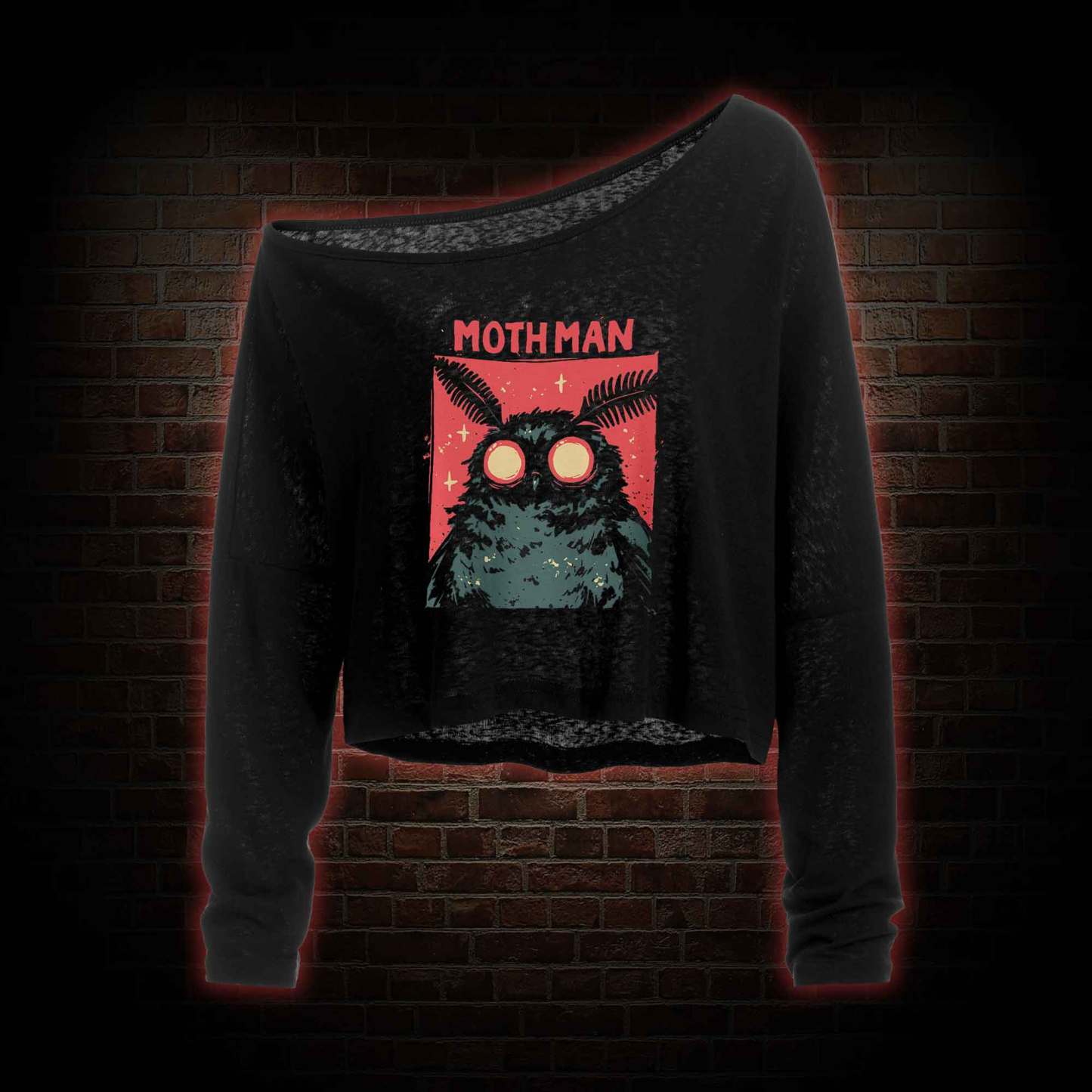 Cryptid Mothman Off Shoulder Long Sleeve Top