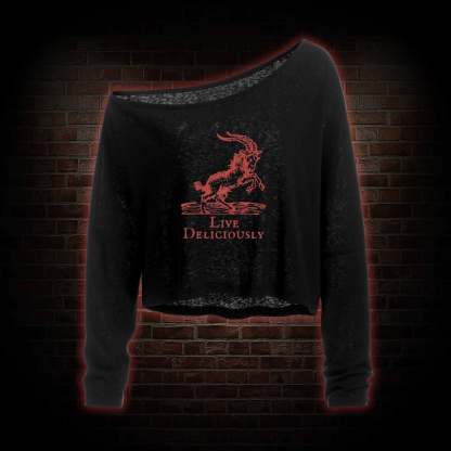 Live Deliciously Off Shoulder Long Sleeve Top