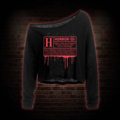 Horror Rating Off Shoulder Long Sleeve Top