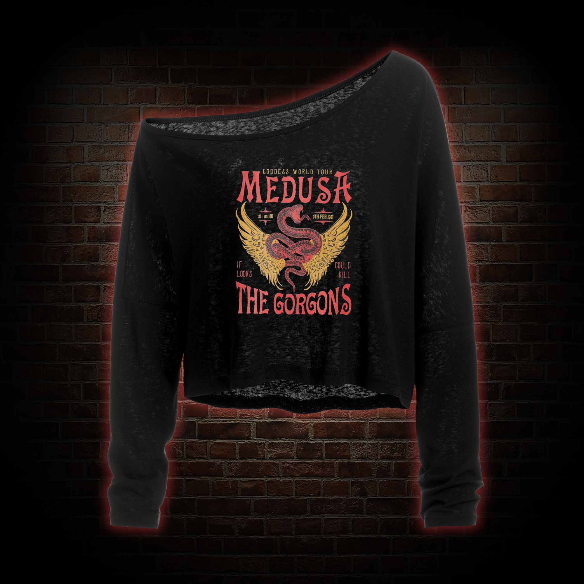 Medusa Off Shoulder Long Sleeve Top