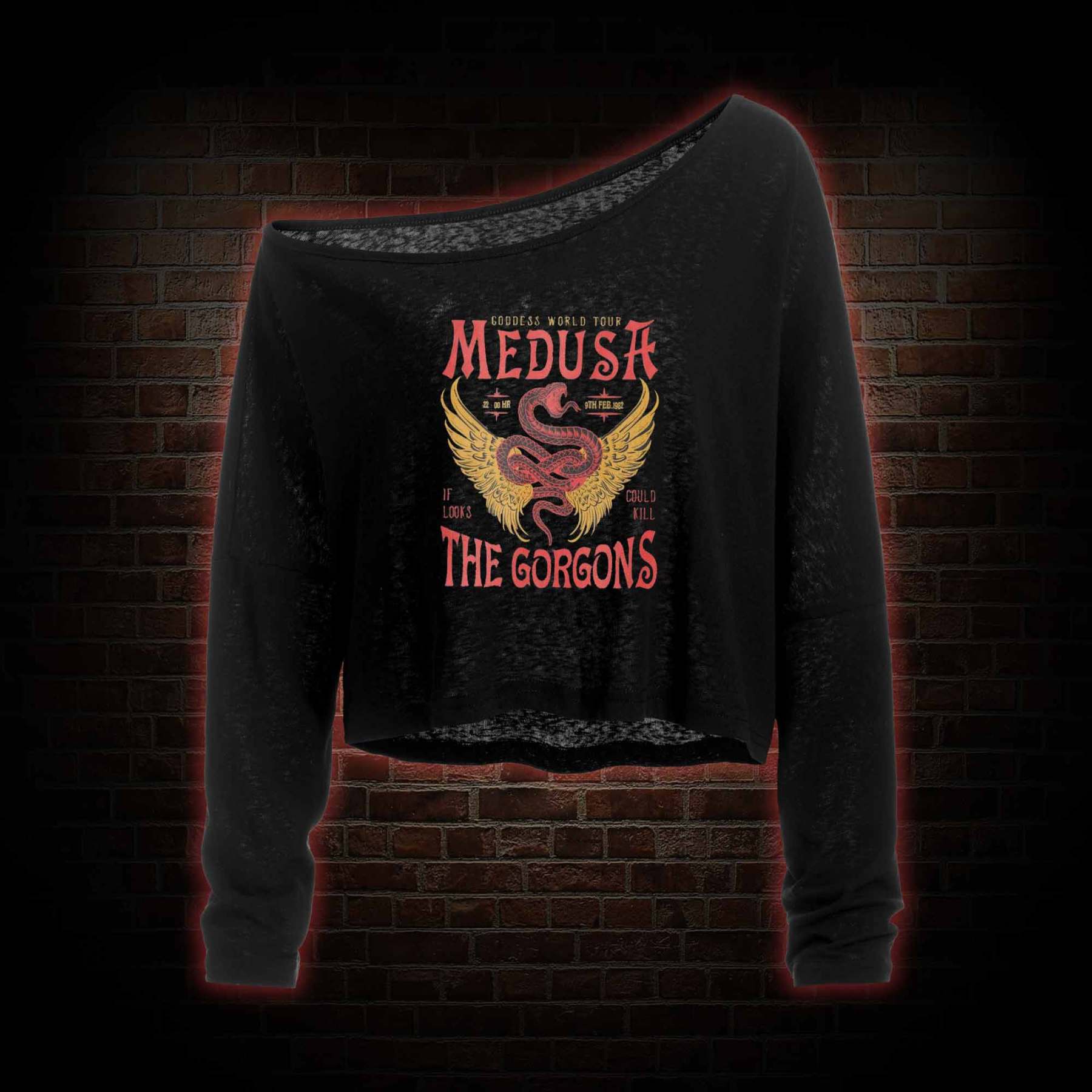 Medusa Off Shoulder Long Sleeve Top