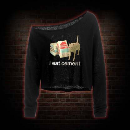 I Eat Cement Off Shoulder Long Sleeve Top