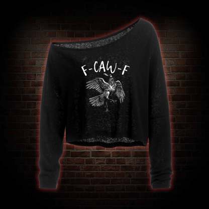 F-caw-f Funny Off Shoulder Long Sleeve Top