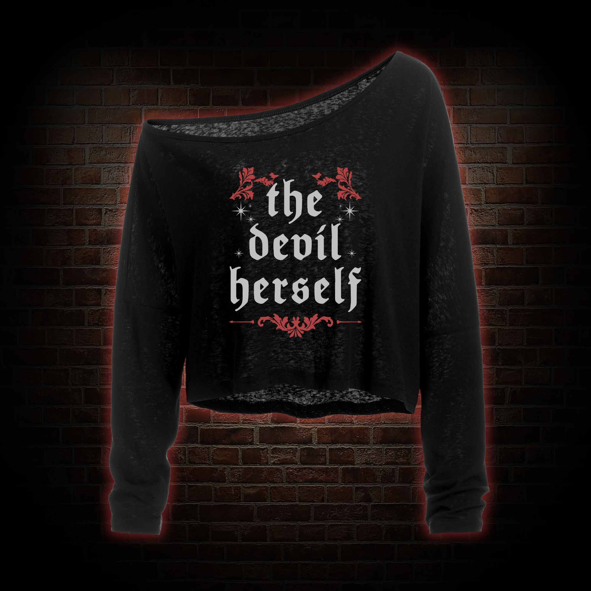 The Devil Herself Off Shoulder Long Sleeve Top
