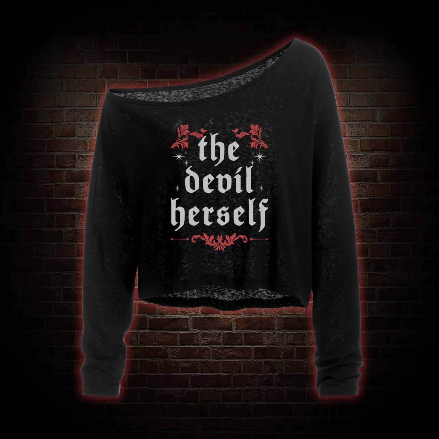 The Devil Herself Off Shoulder Long Sleeve Top