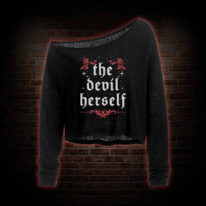 The Devil Herself Off Shoulder Long Sleeve Top