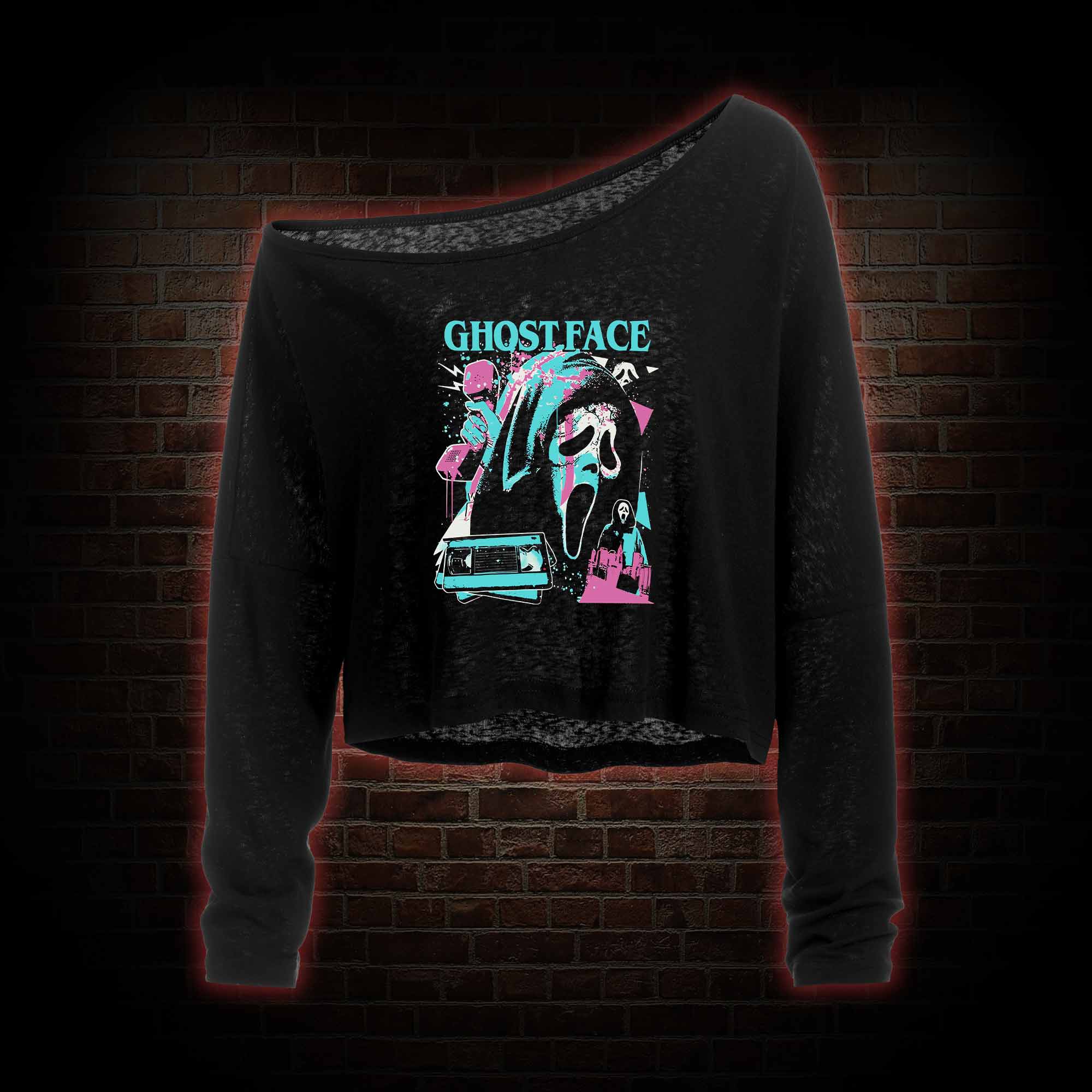 What's Your Favortie Scary Movie Off Shoulder Long Sleeve Top