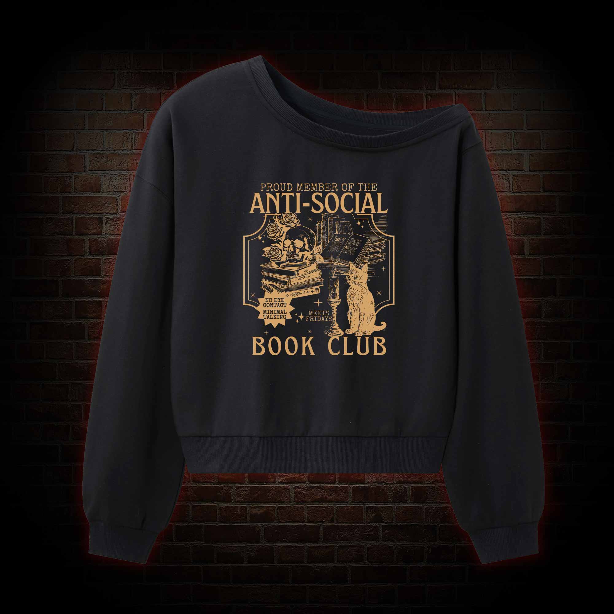 Anti-Social Book Club Off Shoulder Sweatshirt