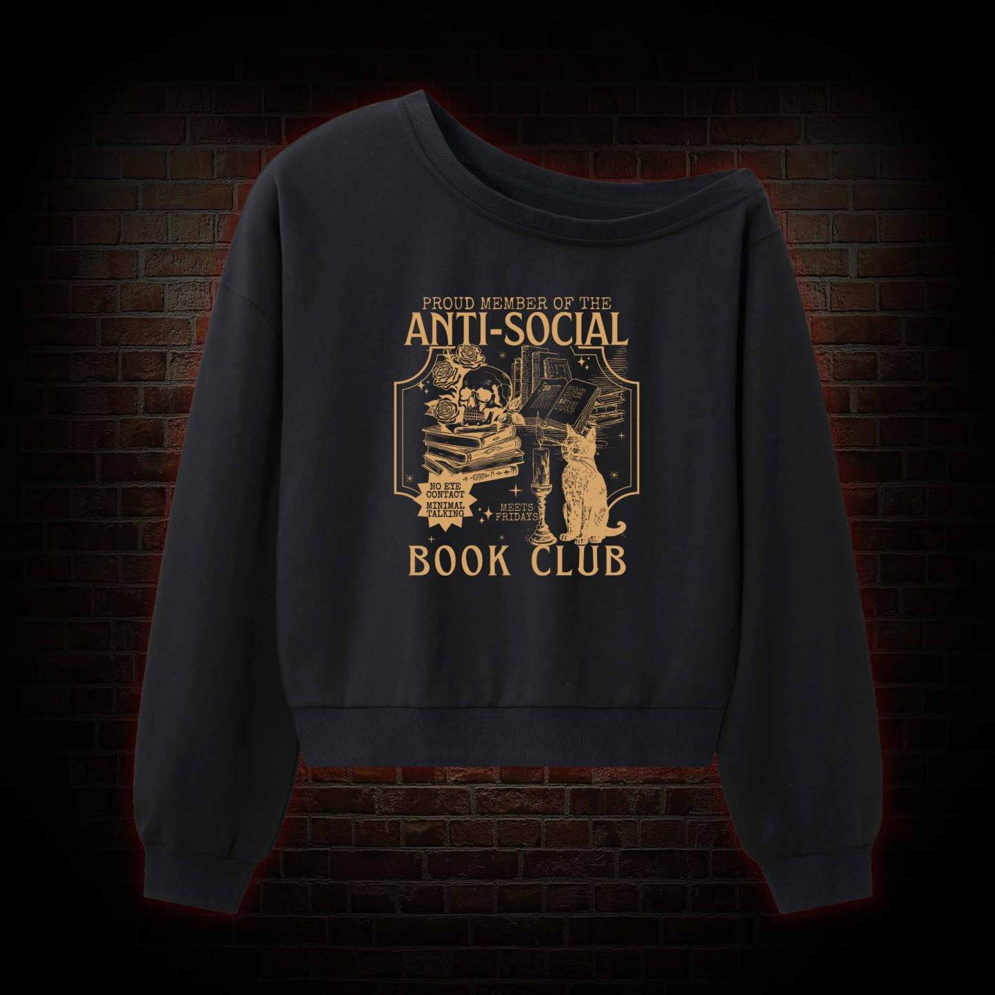 Anti-Social Book Club Off Shoulder Sweatshirt
