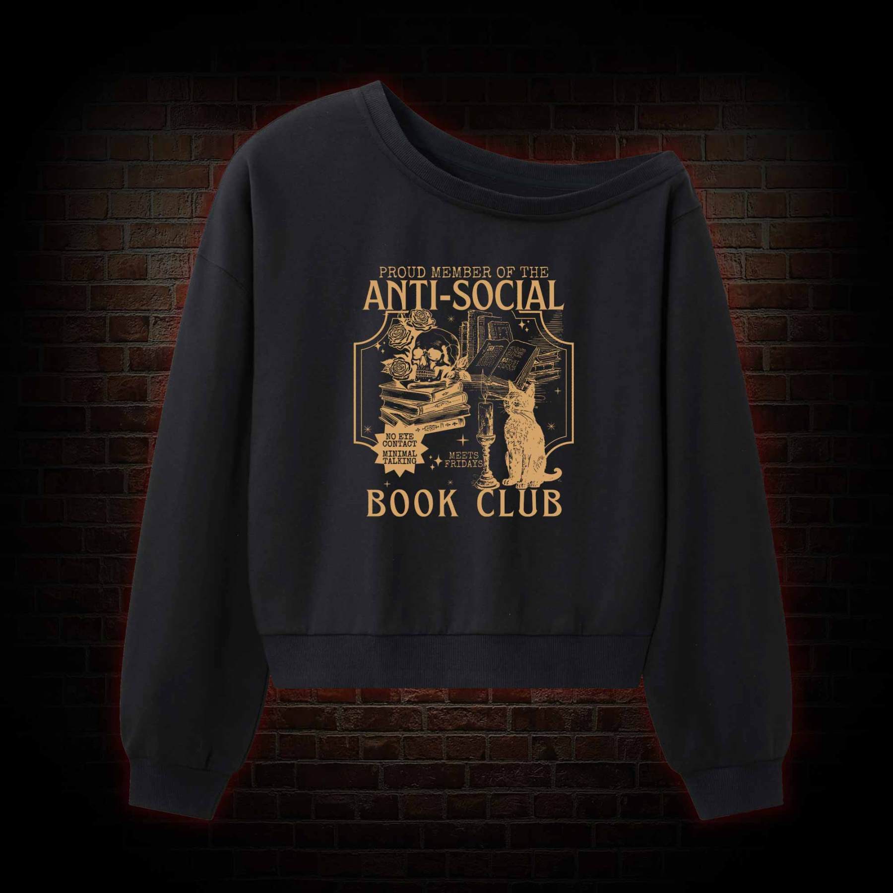 Anti-Social Book Club Off Shoulder Sweatshirt