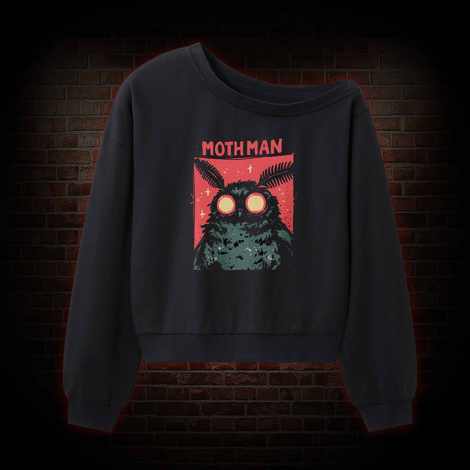 Cryptid Mothman Off Shoulder Sweatshirt