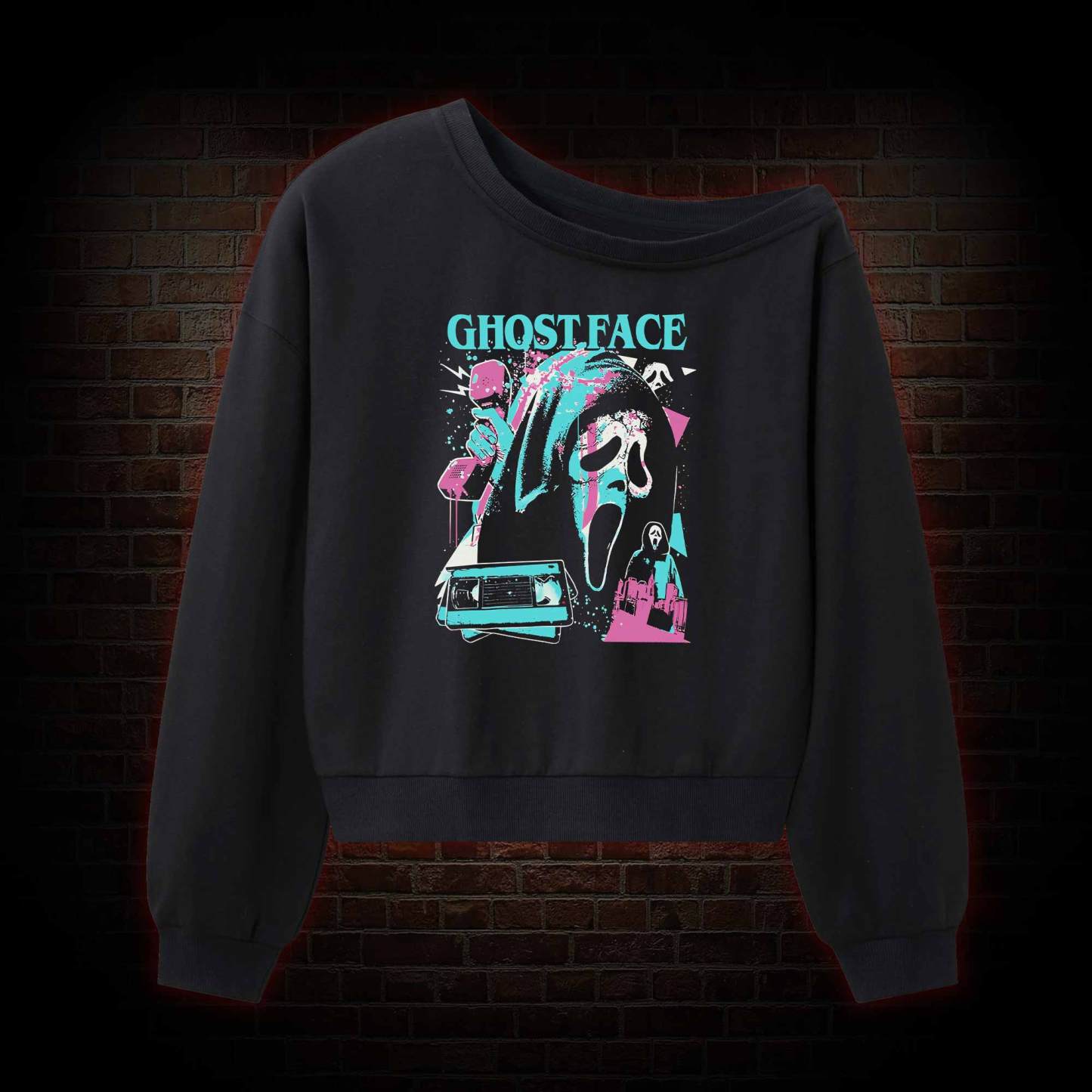 What's Your Favortie Scary Movie Horror Off Shoulder Sweatshirt