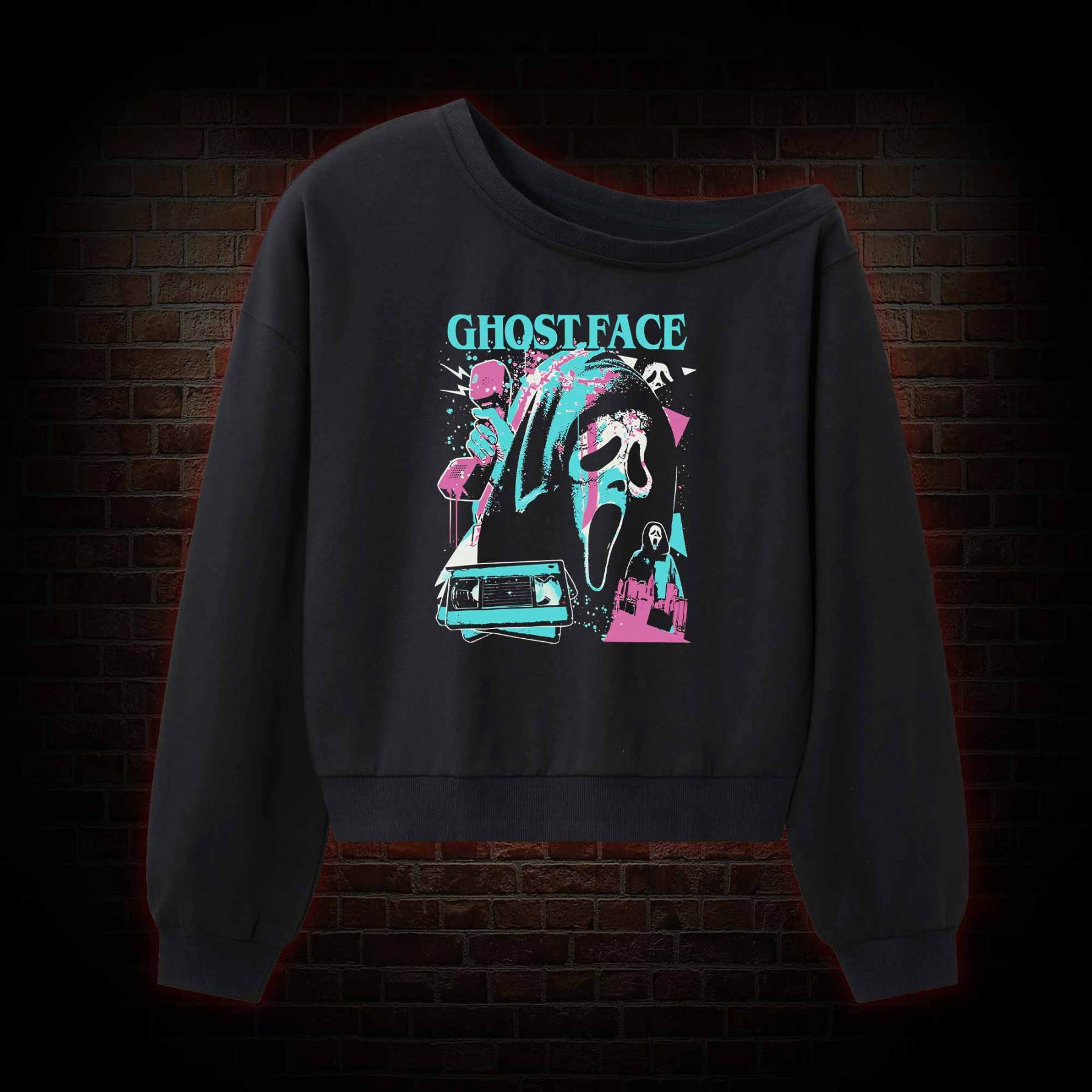What's Your Favortie Scary Movie Horror Off Shoulder Sweatshirt
