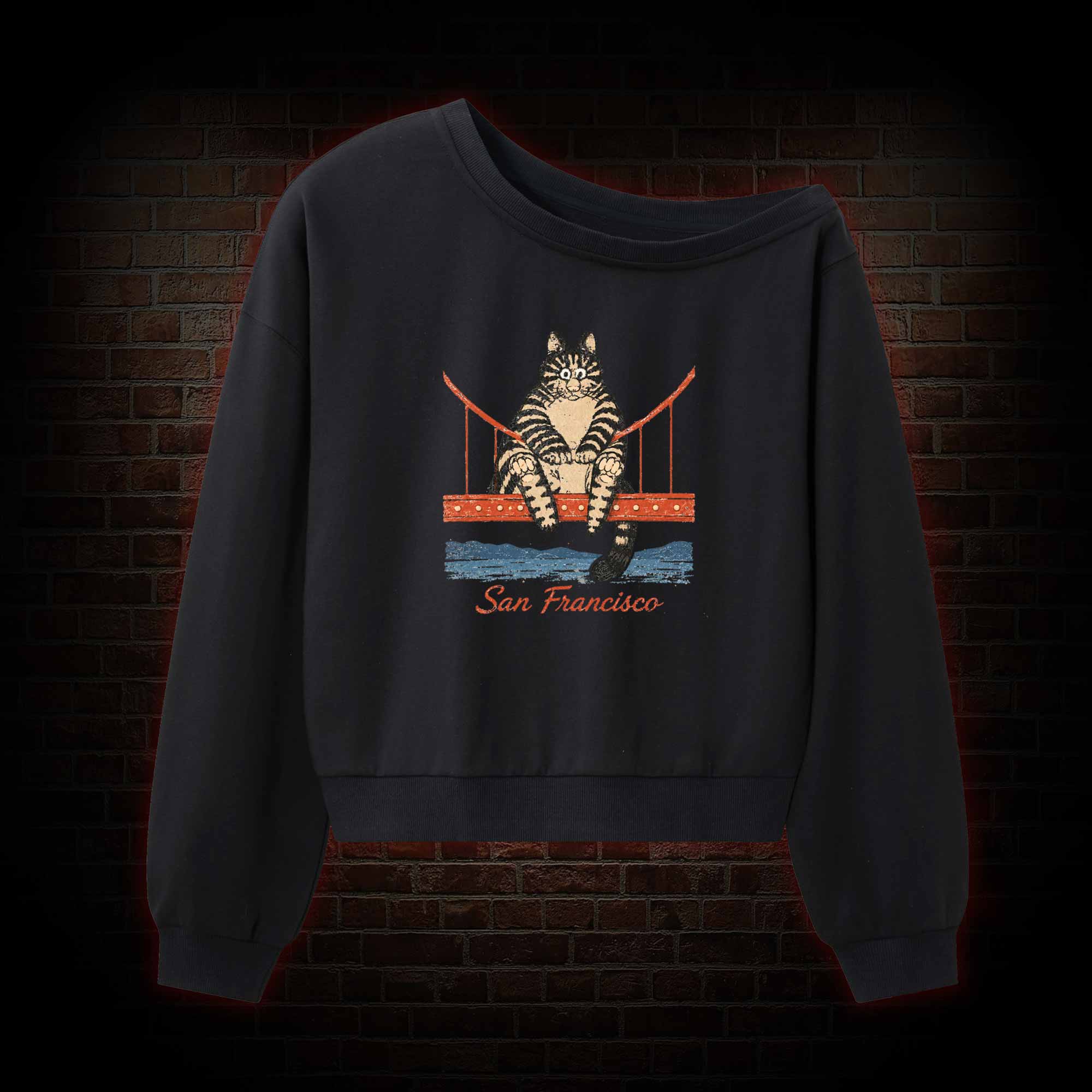 San Francisco Purr Off Shoulder Sweatshirt