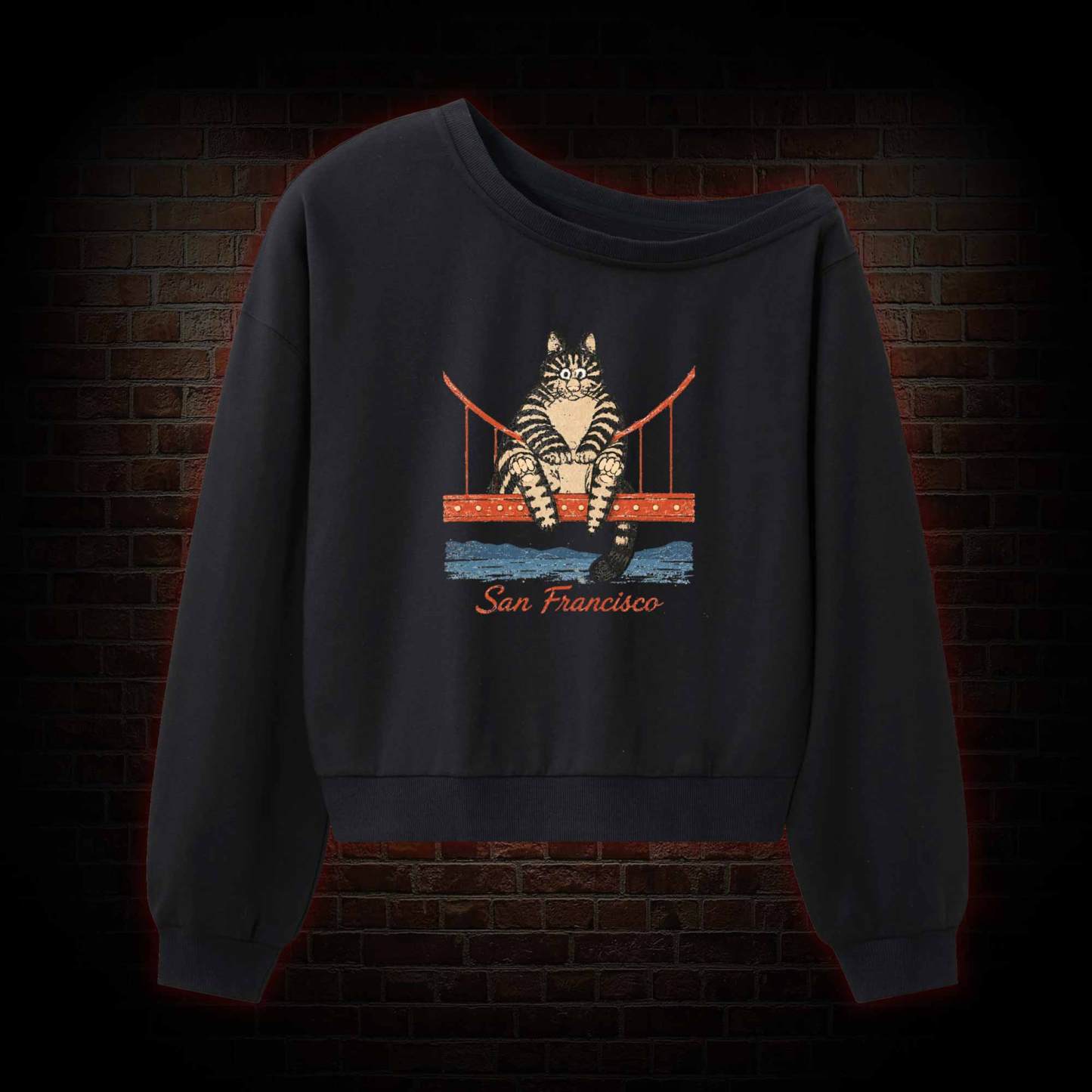 San Francisco Purr Off Shoulder Sweatshirt