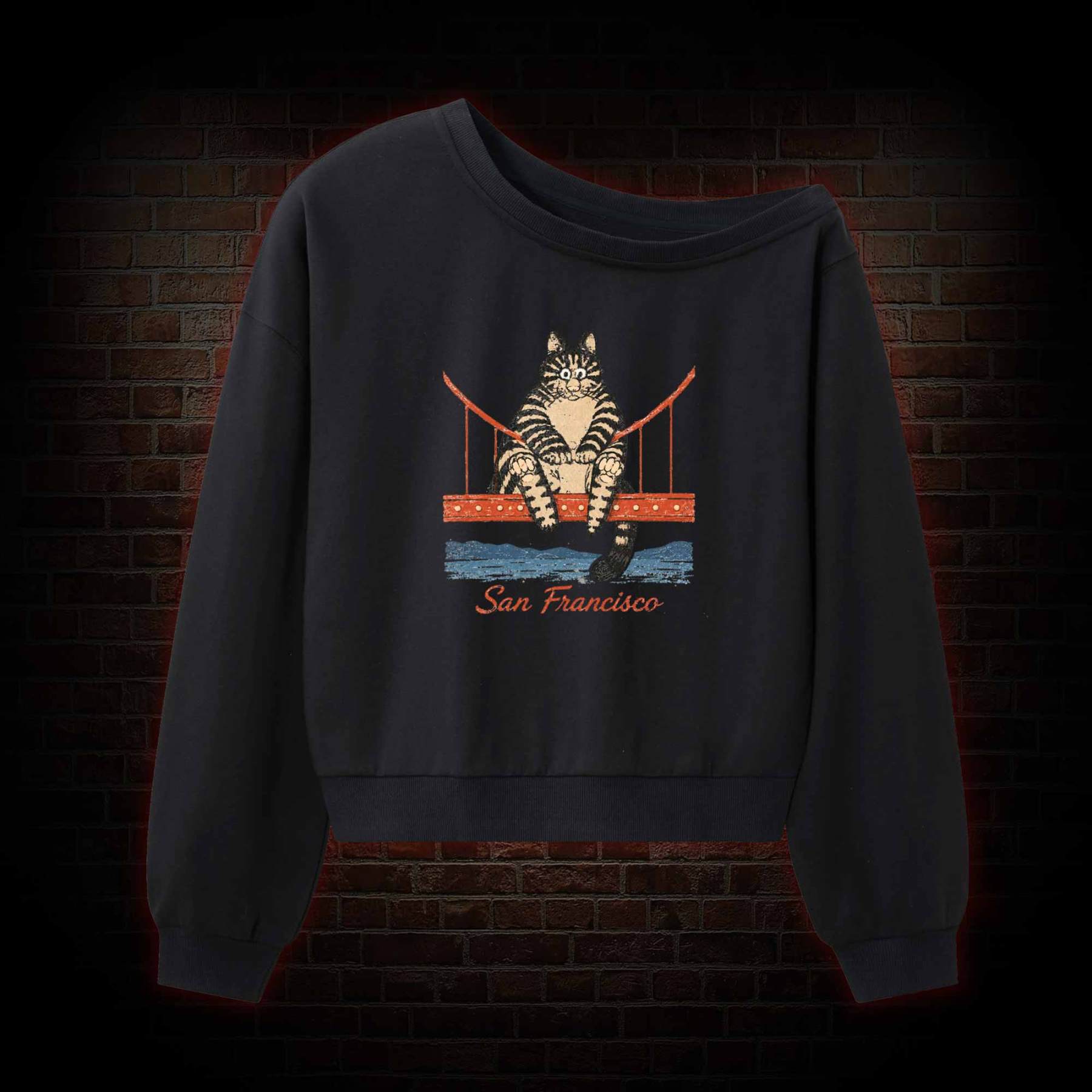 San Francisco Purr Off Shoulder Sweatshirt