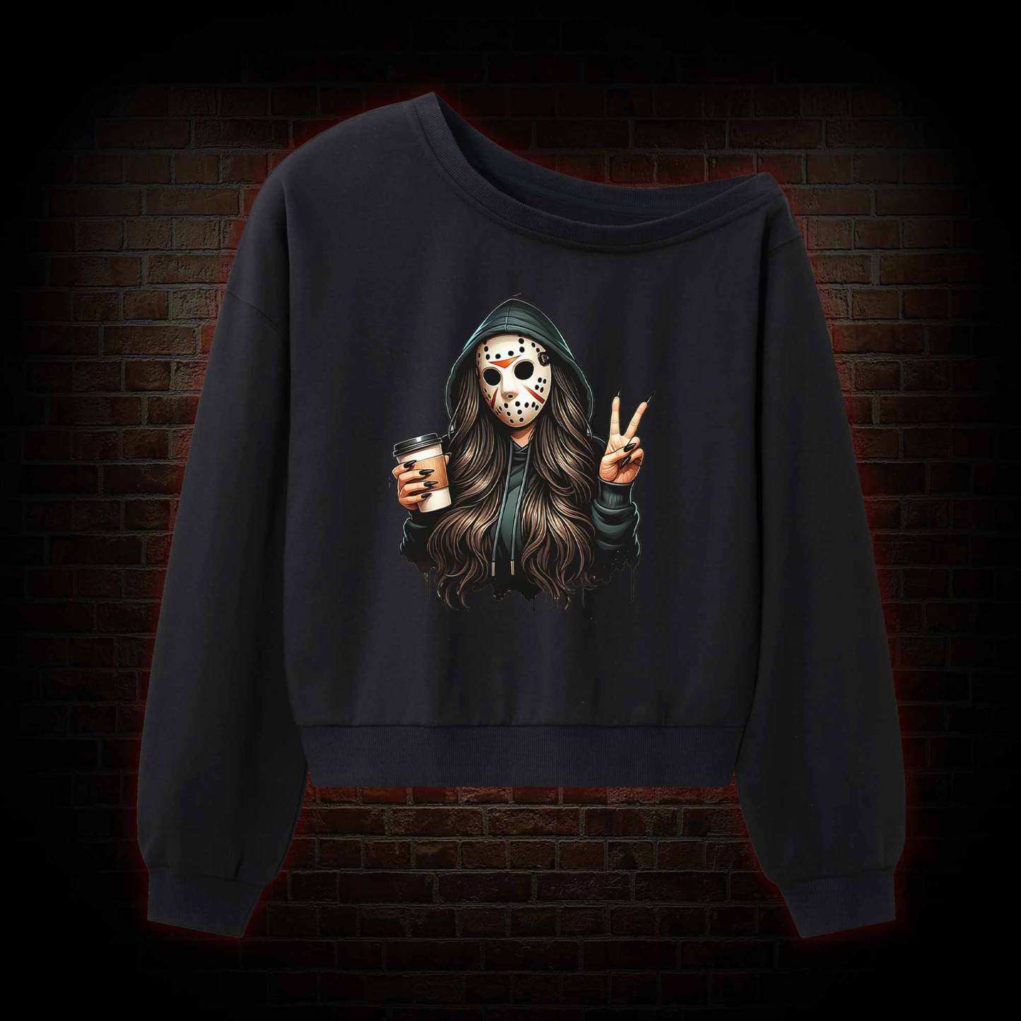 Halloween Spooky Mama Off Shoulder Sweatshirt