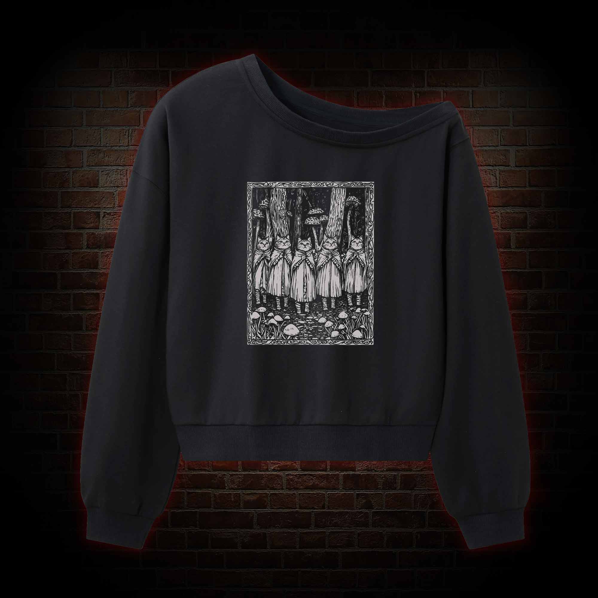 The Cat Coven Off Shoulder Sweatshirt