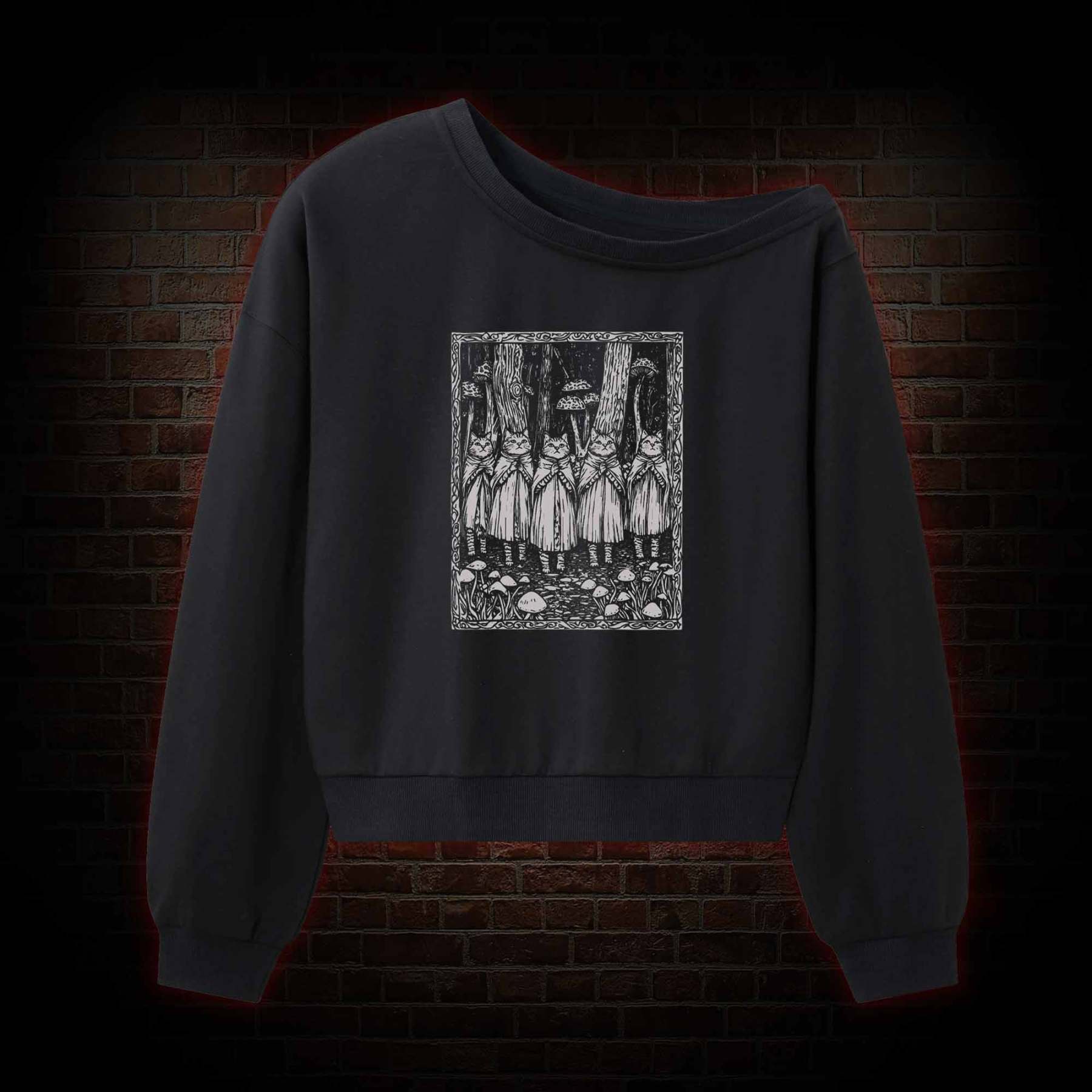 The Cat Coven Off Shoulder Sweatshirt