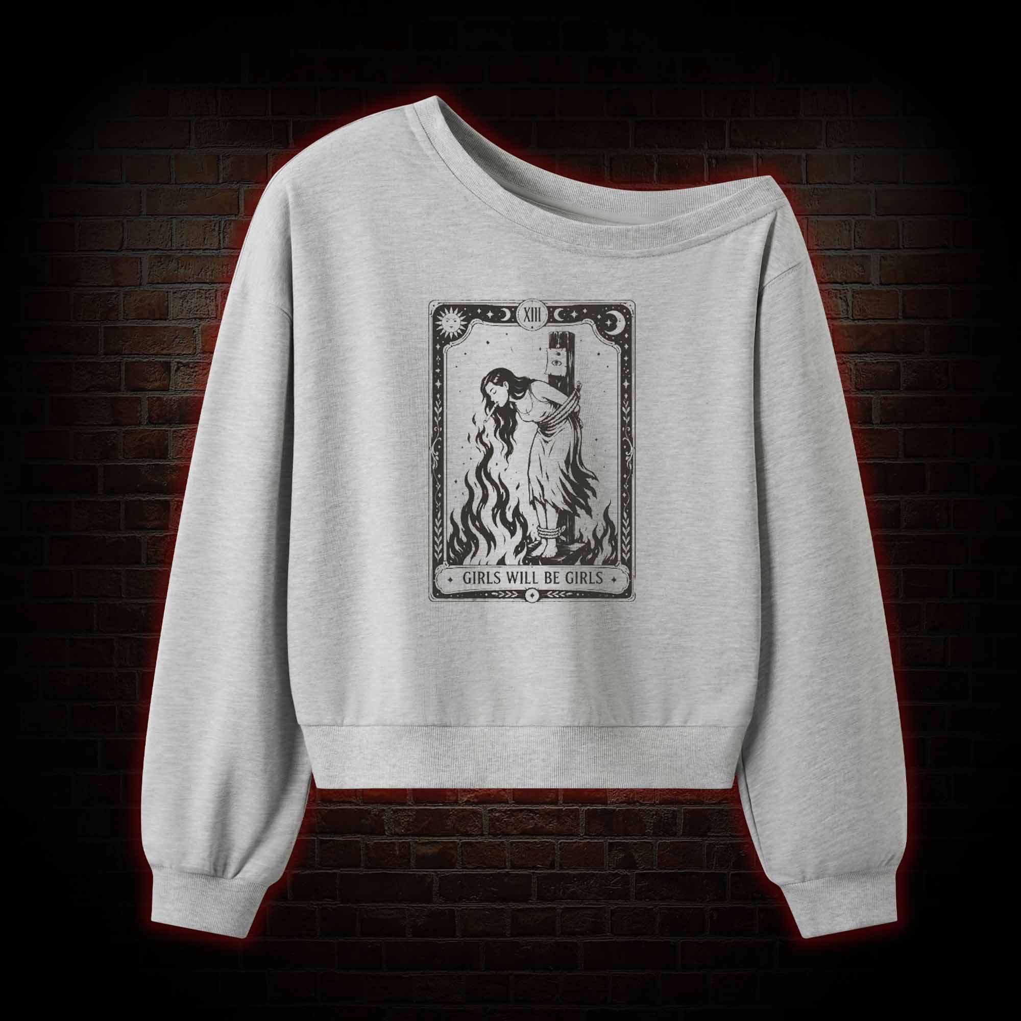 Girls Will be Girls Tarot Off Shoulder Sweatshirt