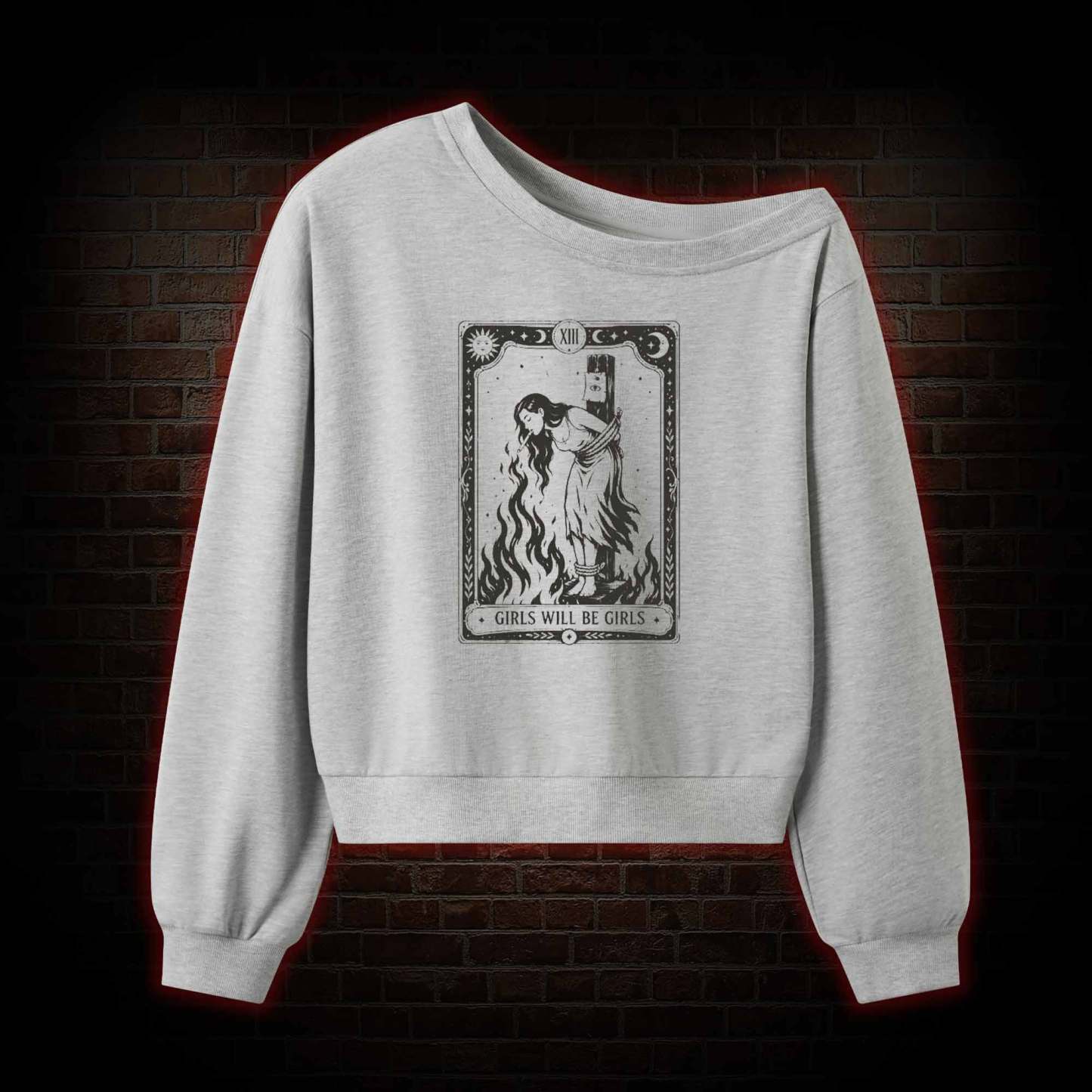 Girls Will be Girls Tarot Off Shoulder Sweatshirt