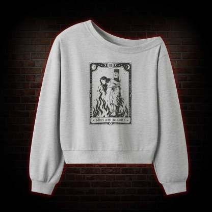 Girls Will be Girls Tarot Off Shoulder Sweatshirt