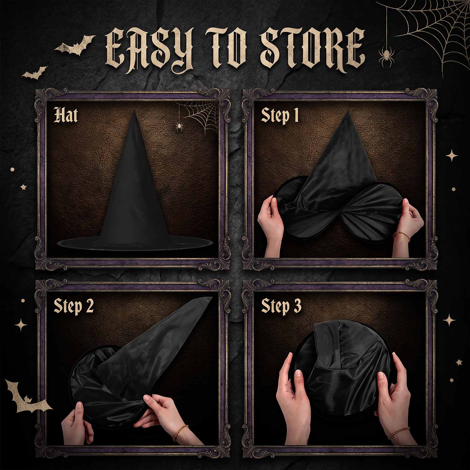 Bats Halloween Witch Hat