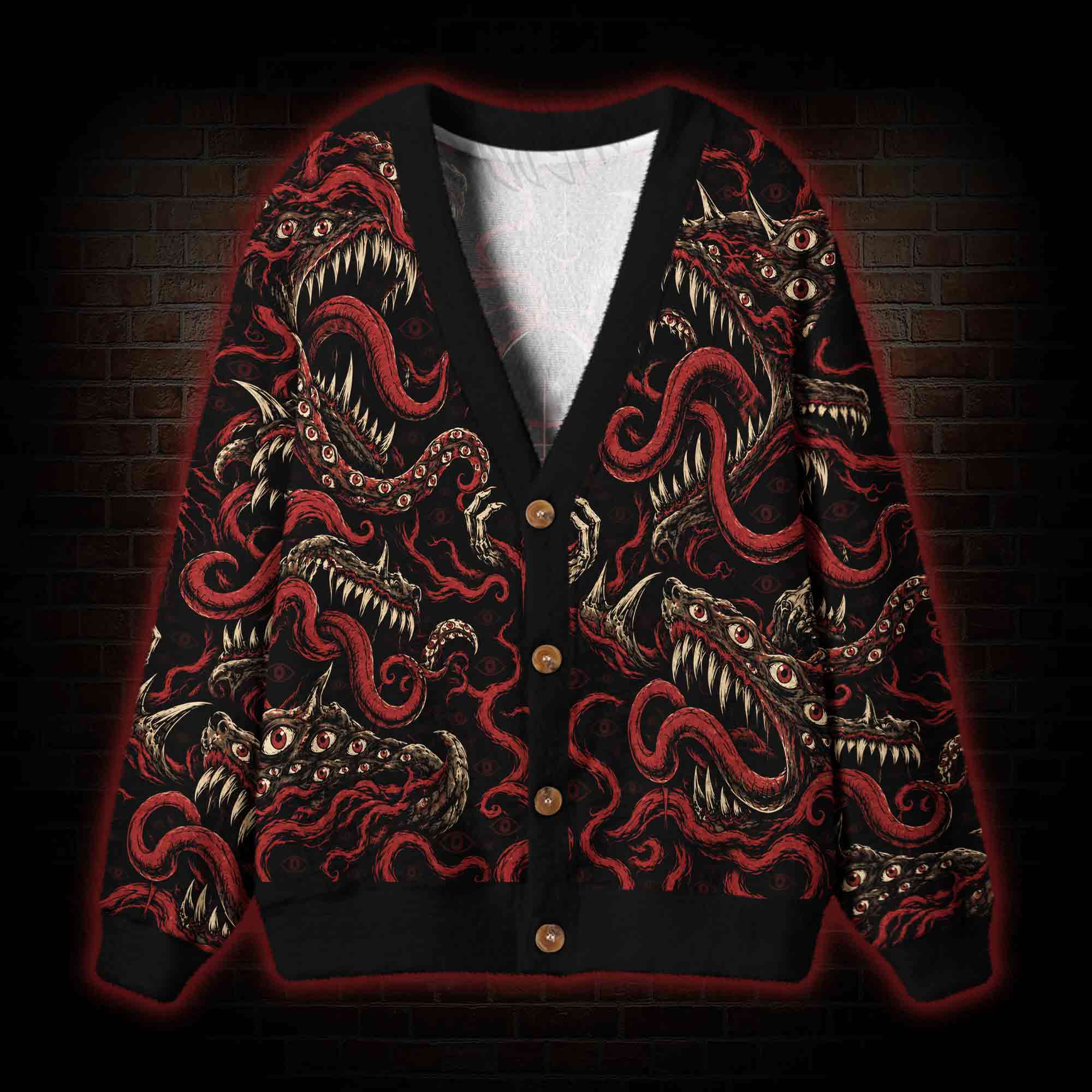 Retro Dark Beast Cardigan Sweater