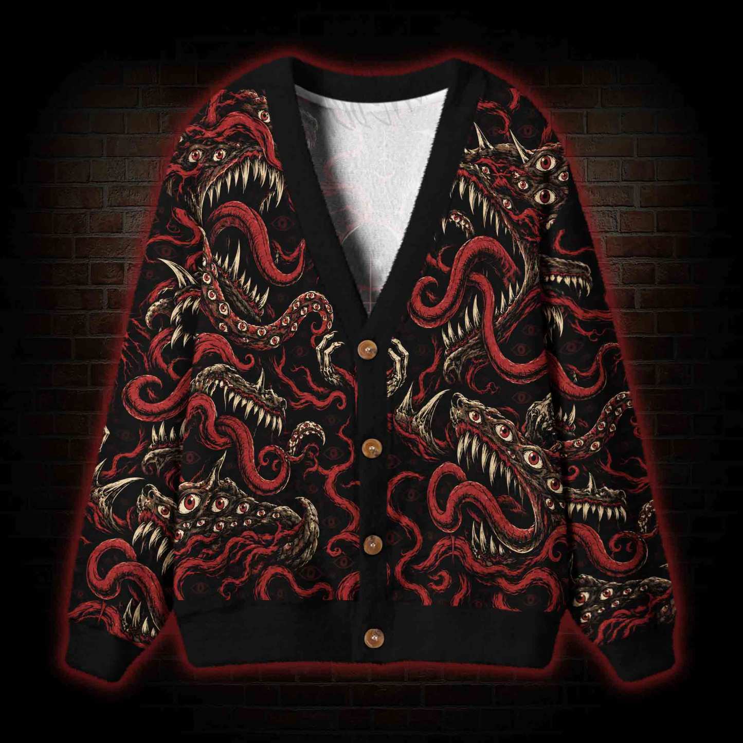 Retro Dark Beast Cardigan Sweater