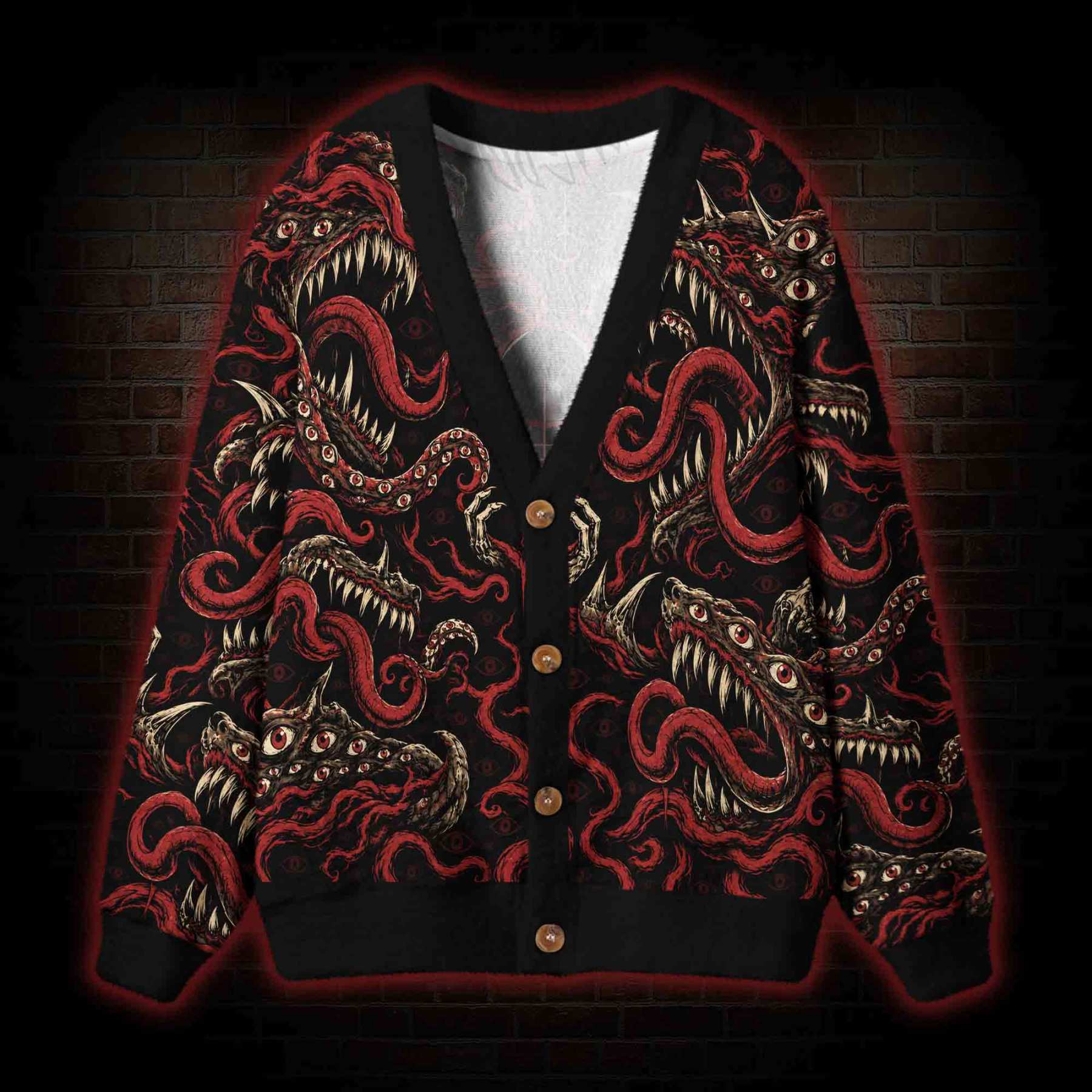 Retro Dark Beast Cardigan Sweater