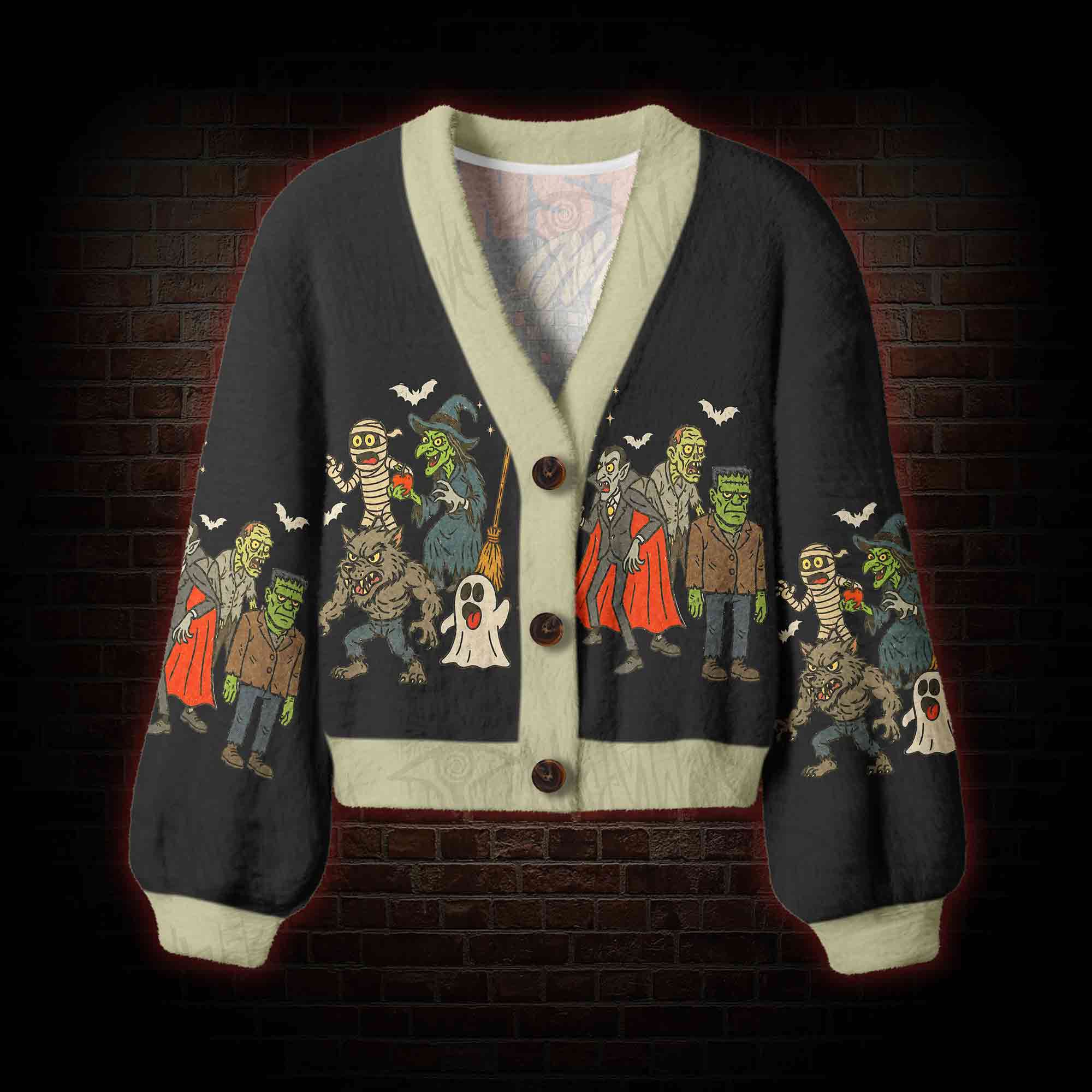 Dancing Monsters Women's Cardigan Sweater